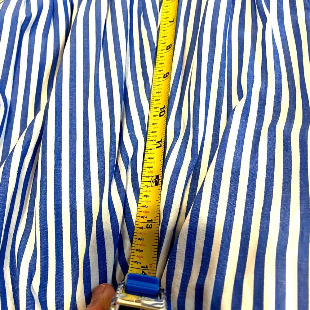 J Crew Striped Blue & White Sleeveless Tiered Dress Size 16 Cotton Blend - Picture 8 of 10